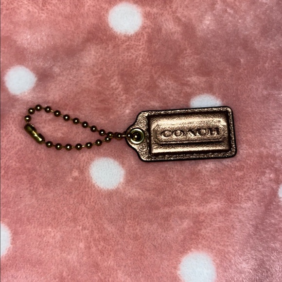 Coach Bronze Metallic Hang Bag Tag Keychain - Picture 1 of 4